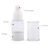 bottiglia senz'aria di plastica di 15ml 30ml 50ml per l'imballaggio cosmetico