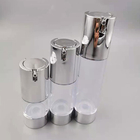 Contenitore crema cosmetico della chiara di vuoto 50ml bottiglia senz'aria d'argento della pompa