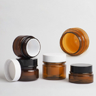 Contenitori crema cosmetici liberi di Amber Plastic BPA dell'animale domestico con i coperchi neri