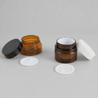 Contenitori crema cosmetici liberi di Amber Plastic BPA dell'animale domestico con i coperchi neri