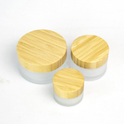 barattolo crema cosmetico di vetro glassato 50ml/1.7oz con i coperchi di bambù